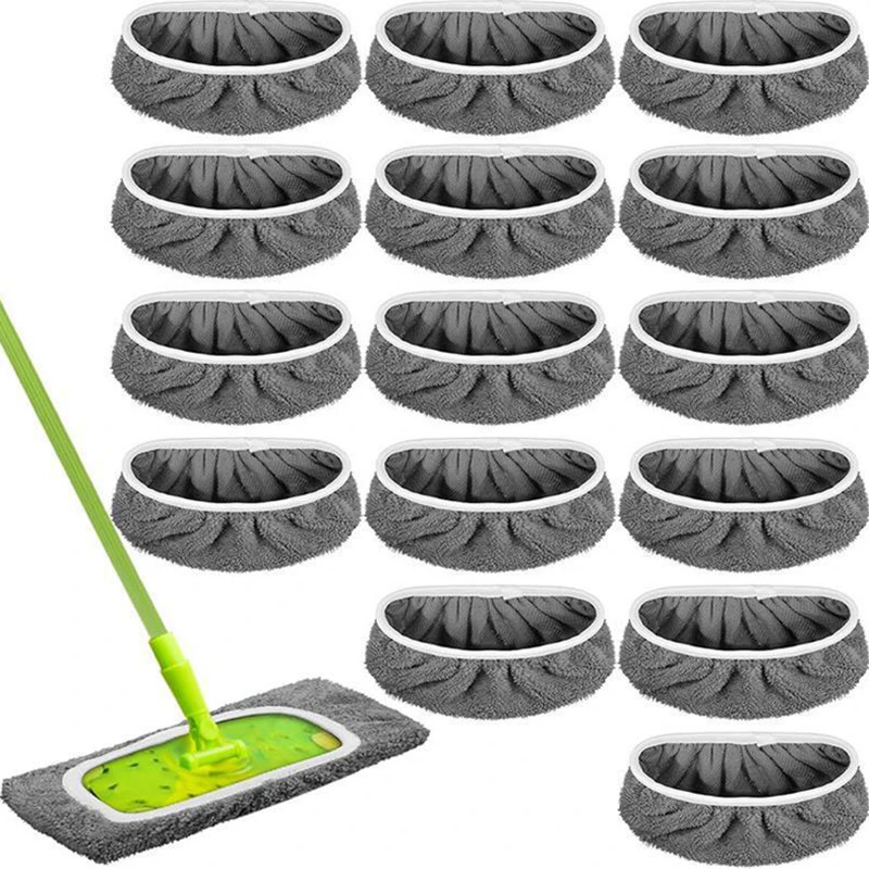 5/10/15Pcs Reusable Ultra-fine Fiber Mop Pads High Water Absorption Universal Fit Most Standard Mops Firm Adhesion Cleaning Pads