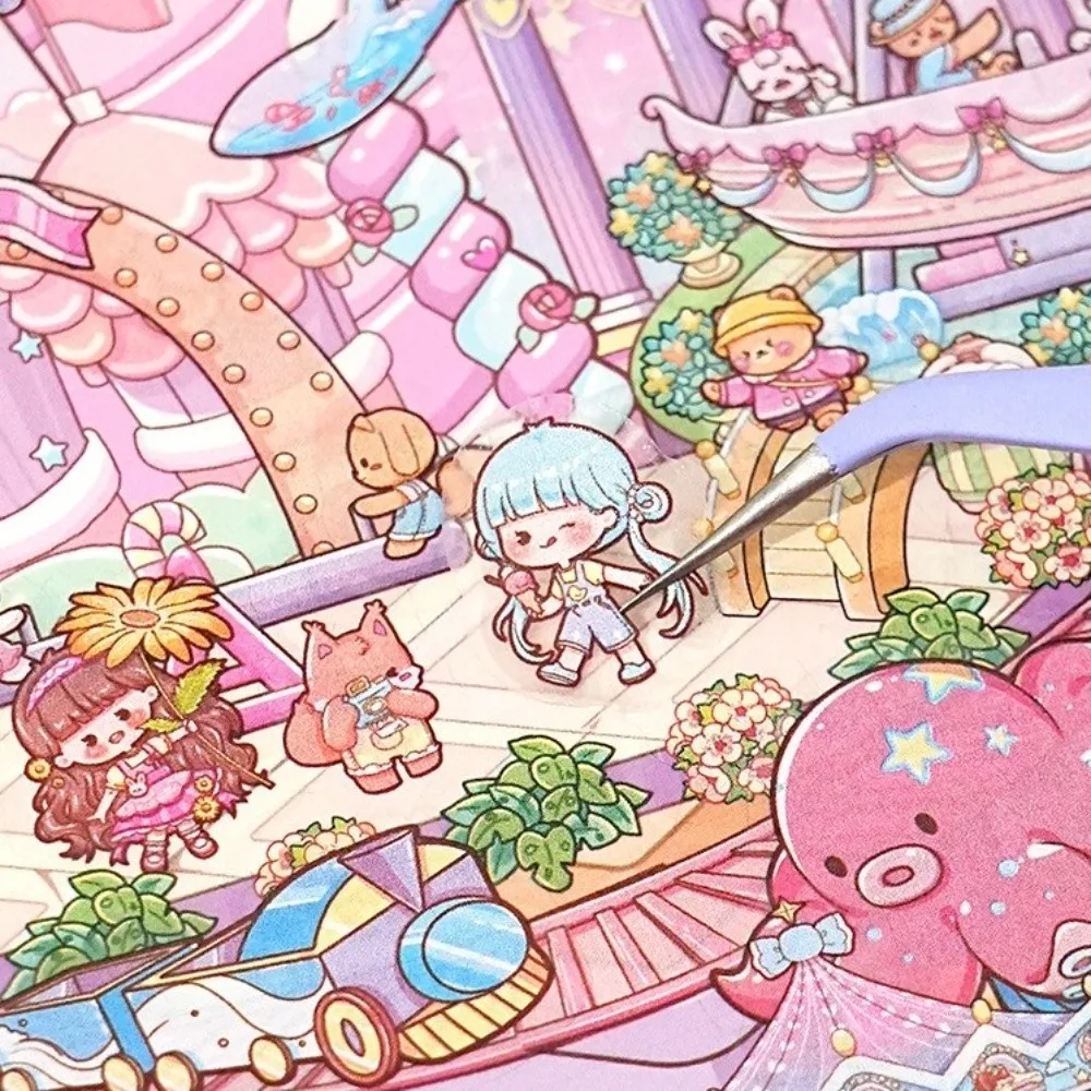 

Новые милые наклейки с 3D пейзажами капибары, 6 сцен, 12 листов, большой размер, миниатюрная наклейка сцены, наклейка для домашних животных, игрушка-книжка