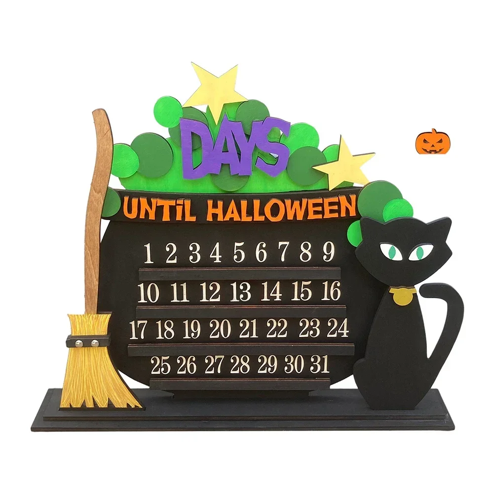 Calendrier de l'avent en bois pour compte à rebours d'Halloween, 31 jours, design de Aliments en bois coule, parfait