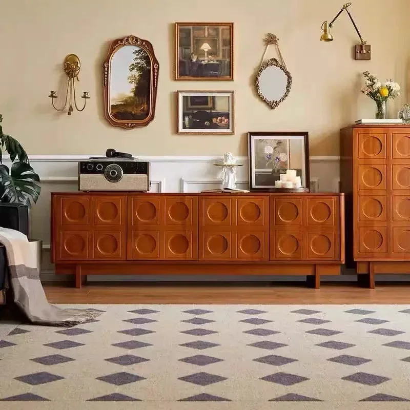 خزانة تلفزيون من الخشب الصلب خزانة تلفزيون يابانية شمالية لغرفة المعيشة العالية