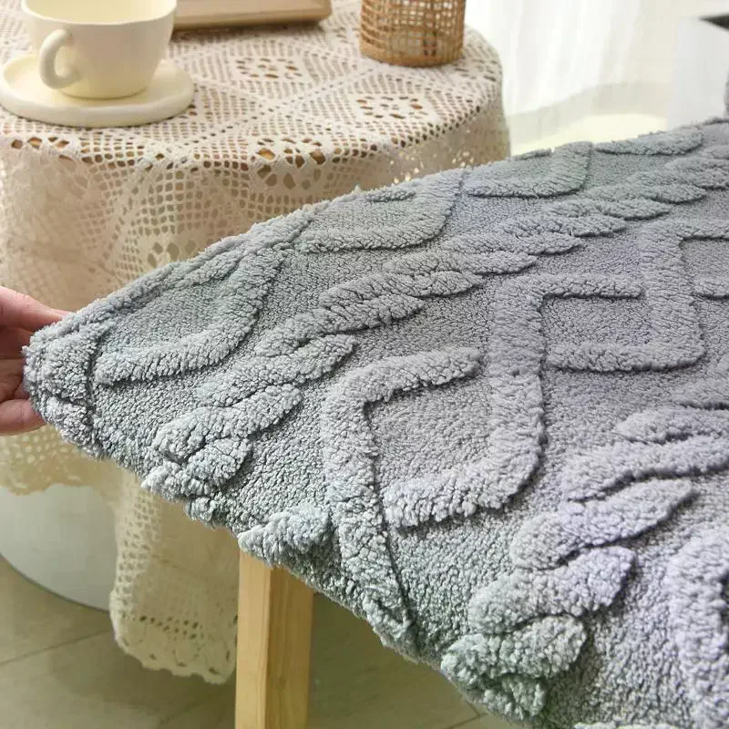 Winter Lambs Plush Chair Cover Solid Color Thicken Universal Elastic Dining Slipcovers Home Chair Covers