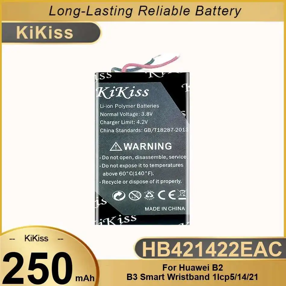 

Аккумулятор для смарт-браслета HB421422EAC 250 мАч для Huawei B2 B3 1ICP5 14 21 Замена премиум-класса