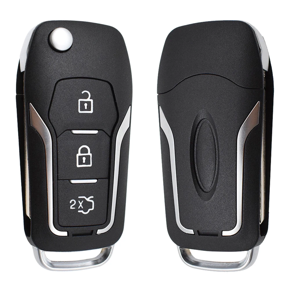 Modified Flip Car Key For Ford Mondeo Focus Fiesta C Max S Max Galaxy Eco Sport Fob 3 Button Folding Remote Key Shell Case HU101