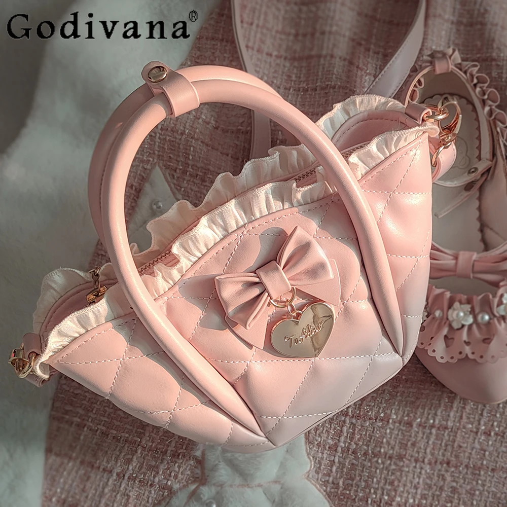 

French Elegant Sweet Girl Japanese Original Lolita Handbag Cute JK Uniform Daily Fashion Versatile Crossbody Shoulder Bag