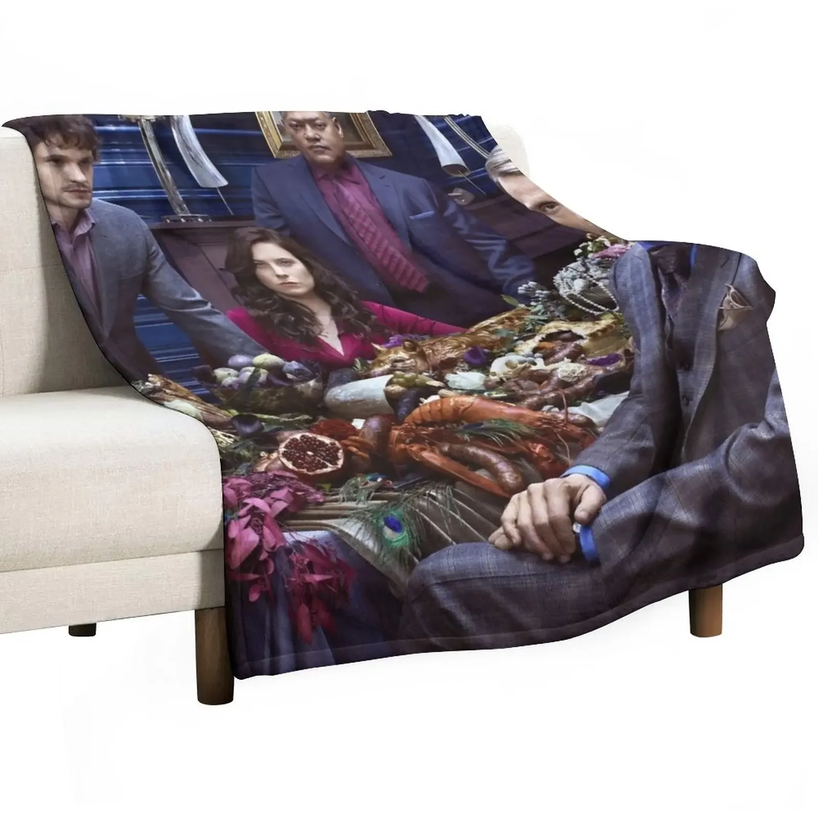 Hannibal NBC poster blue Throw Blanket Comforter Blanket Furry Blankets Fashion Sofa Blankets Sofas