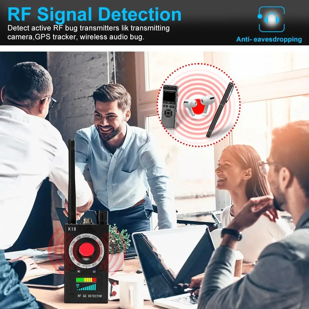 K18 multi-função anti-espionagem câmera dispositivo de lente sem fio localizador bug gsm áudio gps rastreador detecção de digitalização rf singal detectar