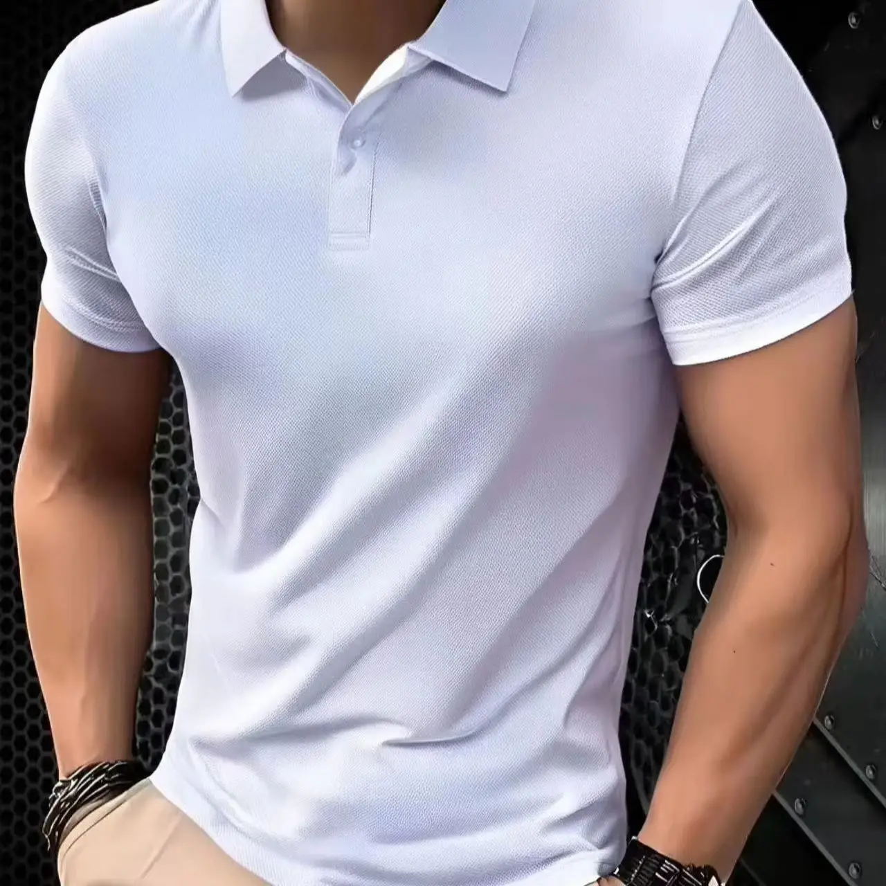 

2024 Summer New Polo Shirt Men 3 Buttons Casual Work T Shirts Quick Dry Short Sleeve Golf Shirt High Quality Plus Size