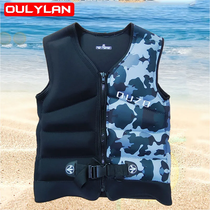 

Oulylan Convenient Outdoor Swimming Buoyancy Fishing Life Jacket Sailing Kayak Rescue Swimming Life Jacket Rescue vest Blue