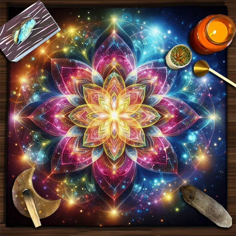 VIKAMA Witch Runes Wheel of the Year Tarot Altar Cloth Divination Spread Mat Witchcraft Astrology Wiccan Occult Home Decor - view 4