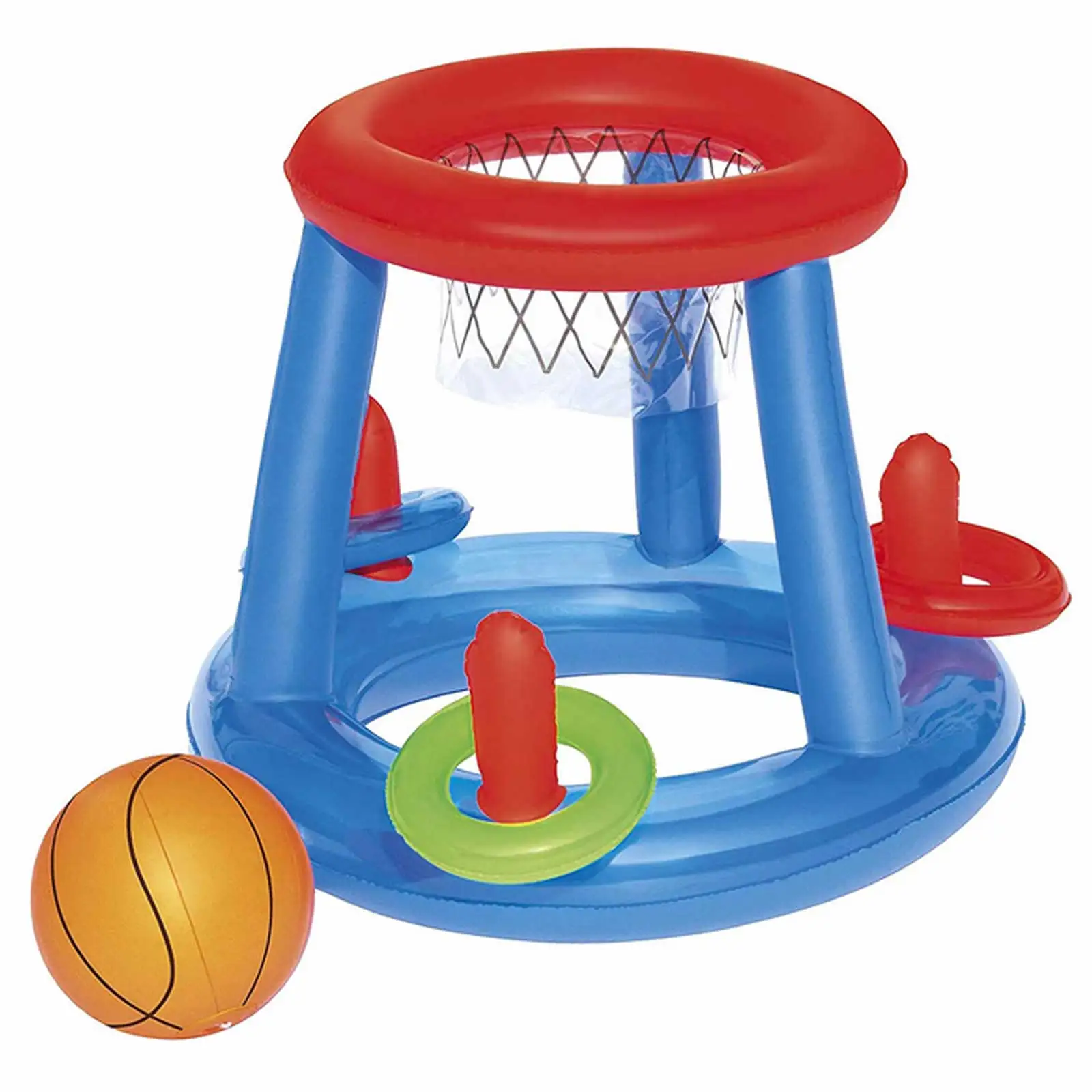 Soporte de baloncesto acuático inflable flotante para niños pequeños, juguetes de lanzamiento de anillos, aro con juego de fiesta en la piscina