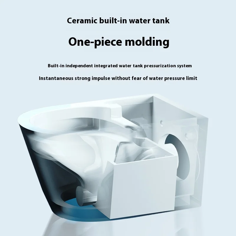 โถสุขภัณฑ์อัจฉริยะสมัยใหม่ ขนาดเล็ก ติดผนัง เซรามิก พร้อมรีโมท สำหรับห้องน้ำโรงเรียน ฟังก์ชั่นอัตโนมัติ