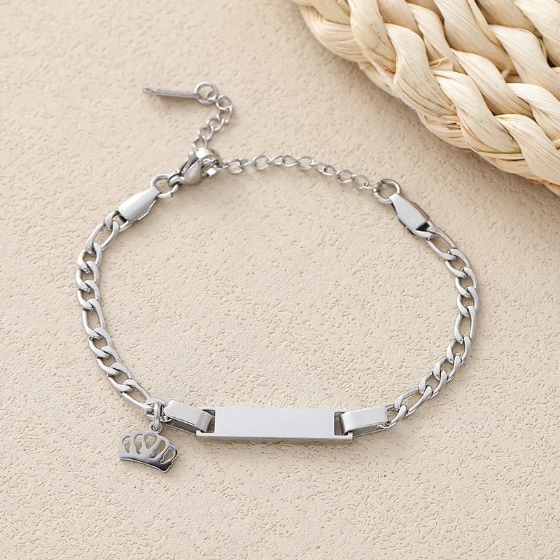 Custom LOGO Stainless Steel Bracelet Laser Name Hand Chain Personalized Gift For Women Lovers