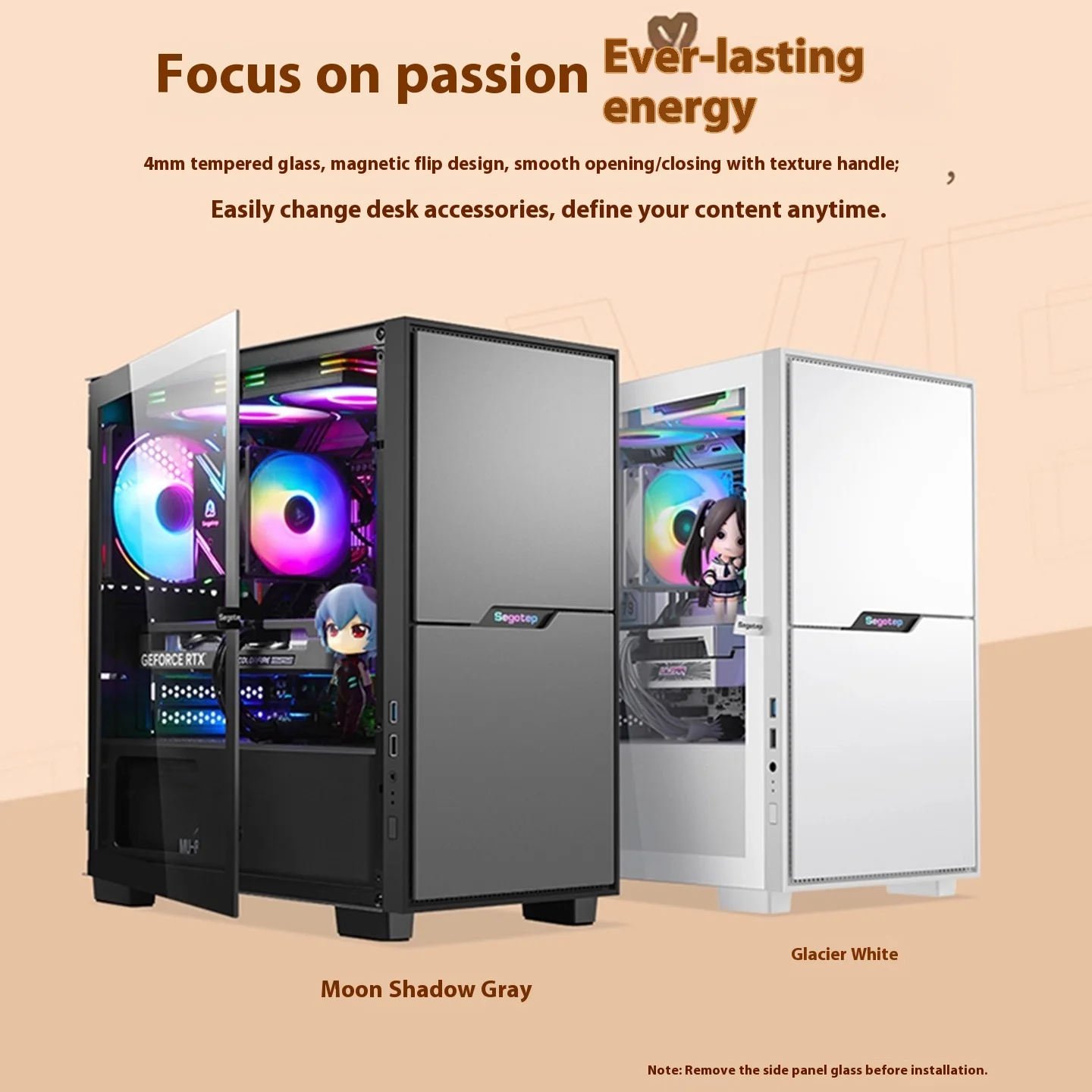 Zhuoling 3 حافظة صغيرة Matx الجانب الشفاف الزجاج المقسى المغناطيسي افتتاح وإغلاق 160 مللي متر بالوعة الحرارة الكمبيوتر سطح المكتب الألعاب