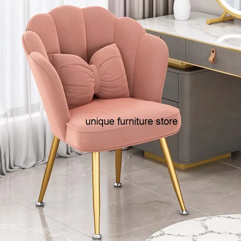 

Dinner Lounge Pink Dining Chairs Luxury Occasional Soft Comfort Dining Chairs Waiting Gold Legs Chaises Salle Manger Furniture