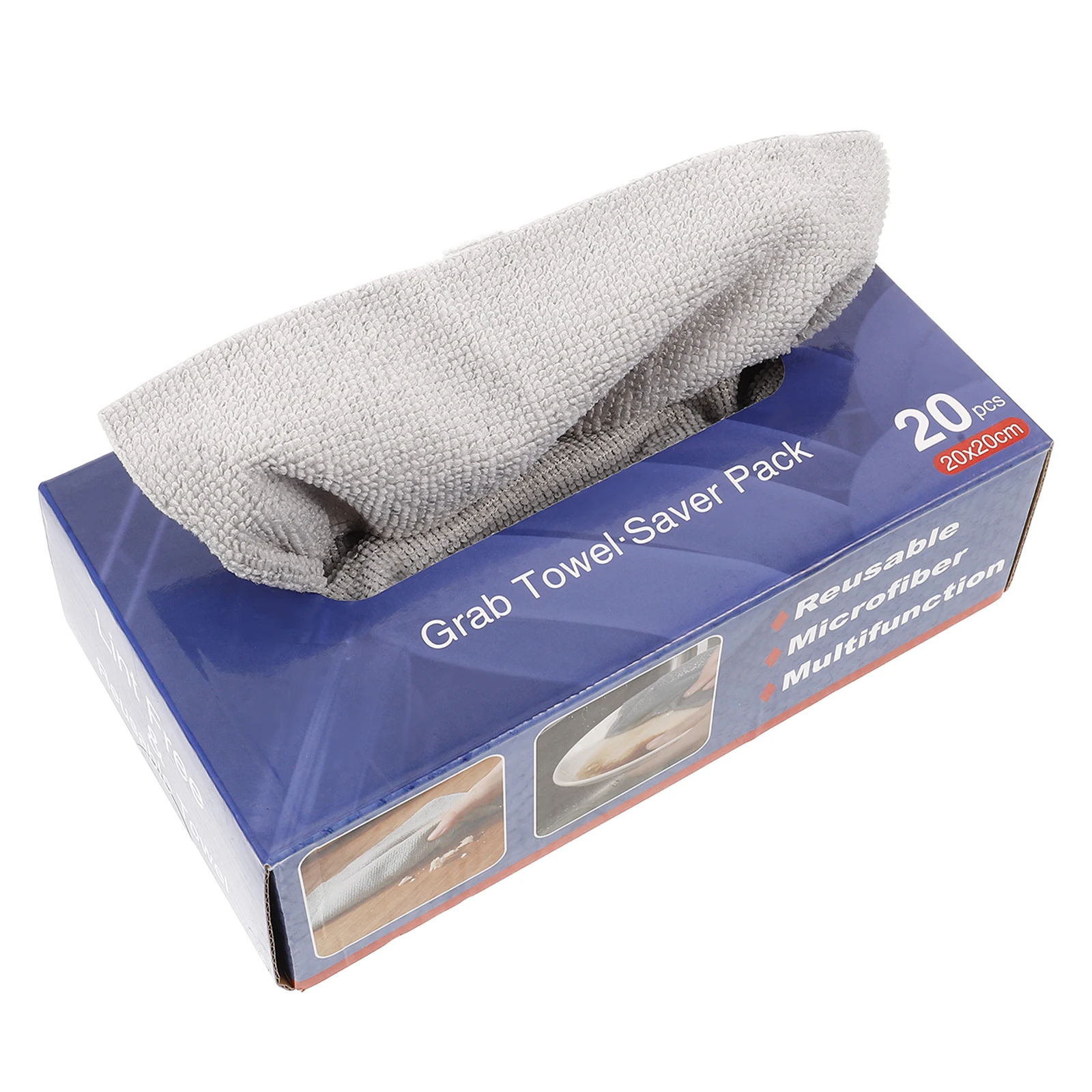 

20pcs Microfiber Cloths Microfiber Cleaning Cloths In 20cm Grey Reusable Washable Kitchen Towels Strips Scouring Pads