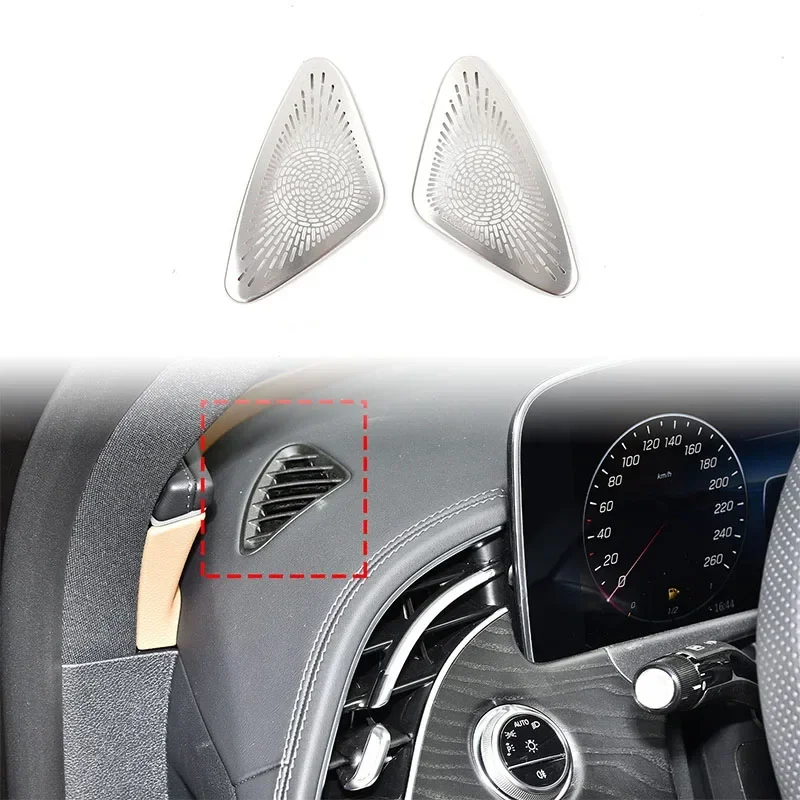 For Mercedes-Benz E-Class W214 2024+ stainless steel silver car dashboard side air outlet dust cover sticker car accessories