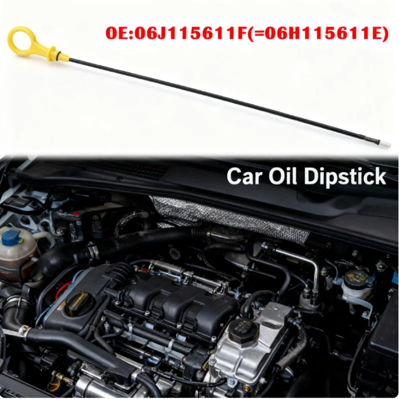 1 قطعة مقياس مستوى زيت محرك السيارة لأودي A4 كواترو A5 كواترو 2.0T 2009-2017 زيت المحرك مقياس ملحقات السيارة 06H115611E