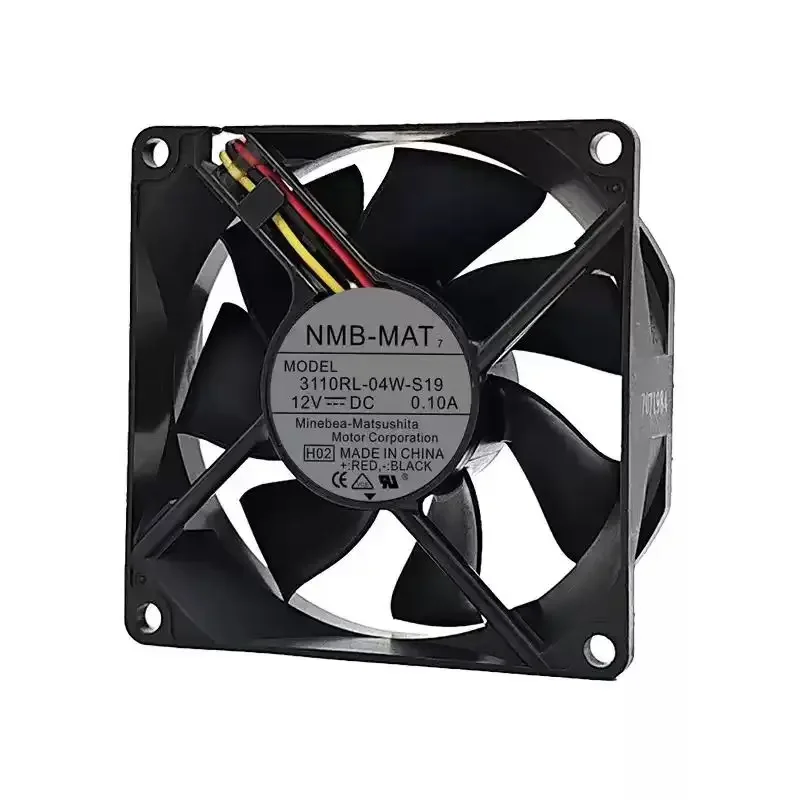 LY For NMB-MAT 3110RL-04W-S19 DC 12V 0.10A 8025 80x80x25mm 2-Wire Dual Ball Bearing Quiet Server Inverter Chassis Enclosure Fans