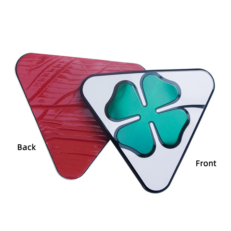 For Alfa Romoe Giulia Stelvio Aluminum Quotrafoligio Fender Decoration Stickers Four Leafs Clover Exterior Stickers  Accessories