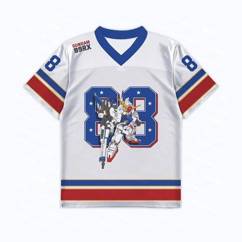 تي شيرت انمي ياباني جديد بانداي جاندام ميكا لكرة القدم جيرسي للرجال والأطفال الرياضيين