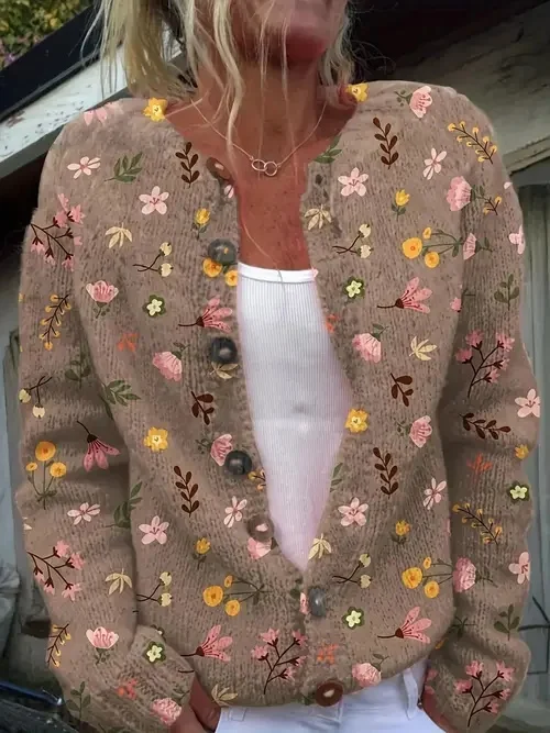 

Autumn Winter Knitted Cardigan Women Sweater Vintage Sweaters Knit Top Fashion Chic Jumpers Streetwear Casual Gift