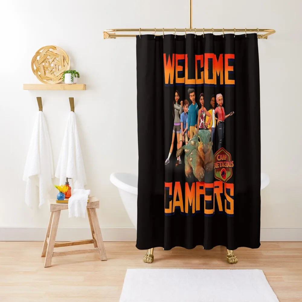 

Jurassic World Camp Cretaceous Welcome Campers Group T Shirt Shower Curtain Shower Waterproof Luxury Bathroom Curtain
