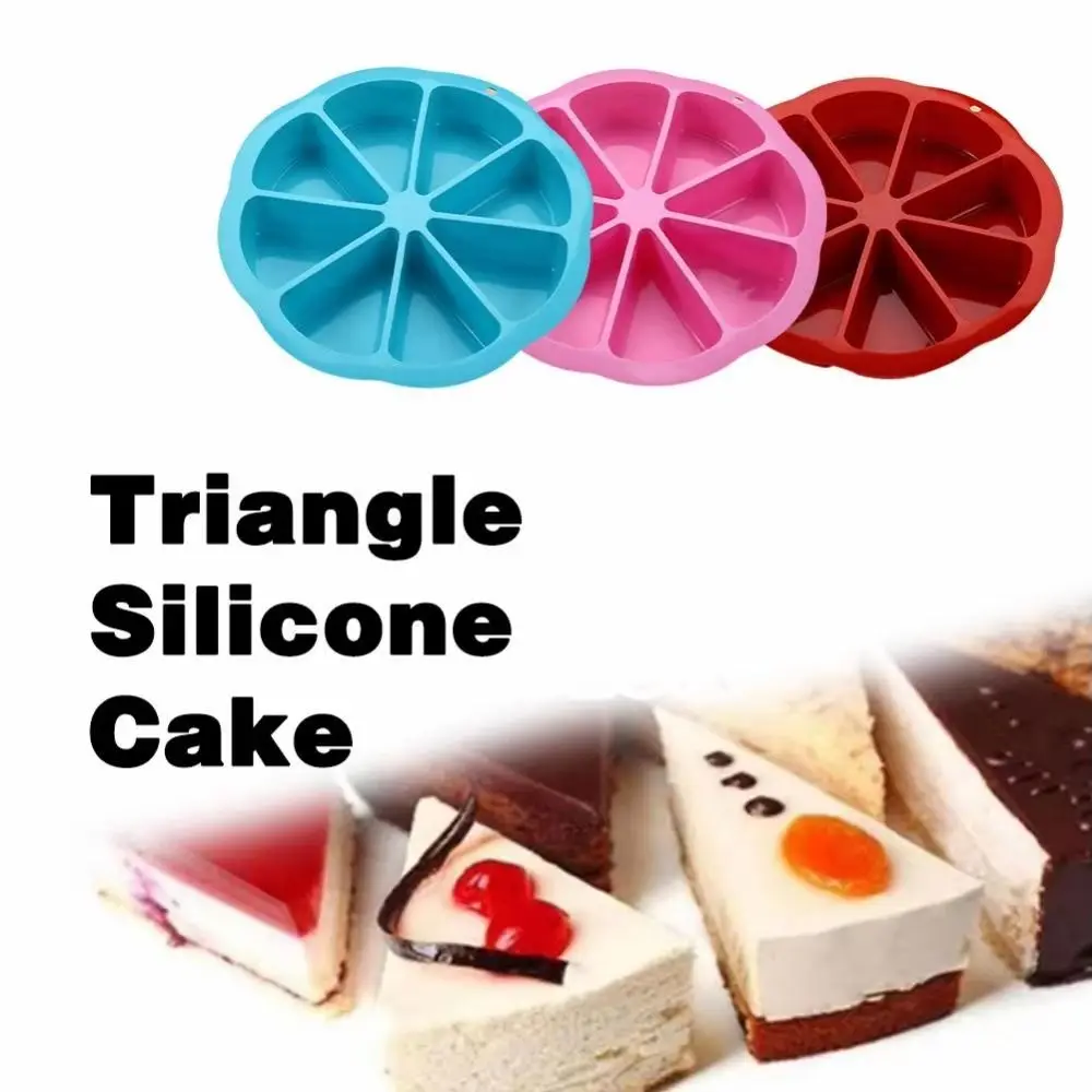 

Creative Silicone Cake Mold 8 Grids Non-Stick Triangle Baking Mold Heat Resistant Reusable Portion Cake Mold Pastry Utensil