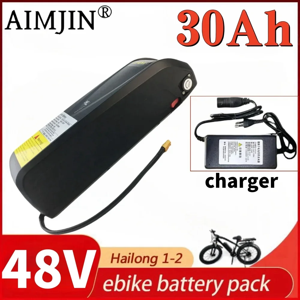 Hailong Battery 48V 30Ah for 250W~1500W Electric Bike Waterproof 18650 Battery + Charger