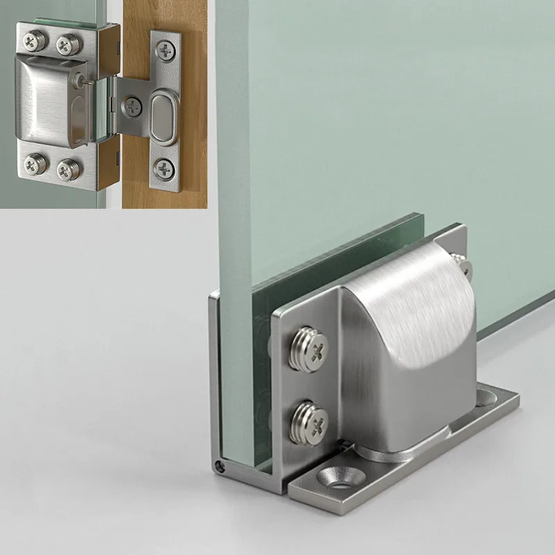 Non-perforated Glass Hinges High-quality Stainless Steel Glass Door Hinge Cupboard Display Cabinet Door Clamp Furniture Hardware