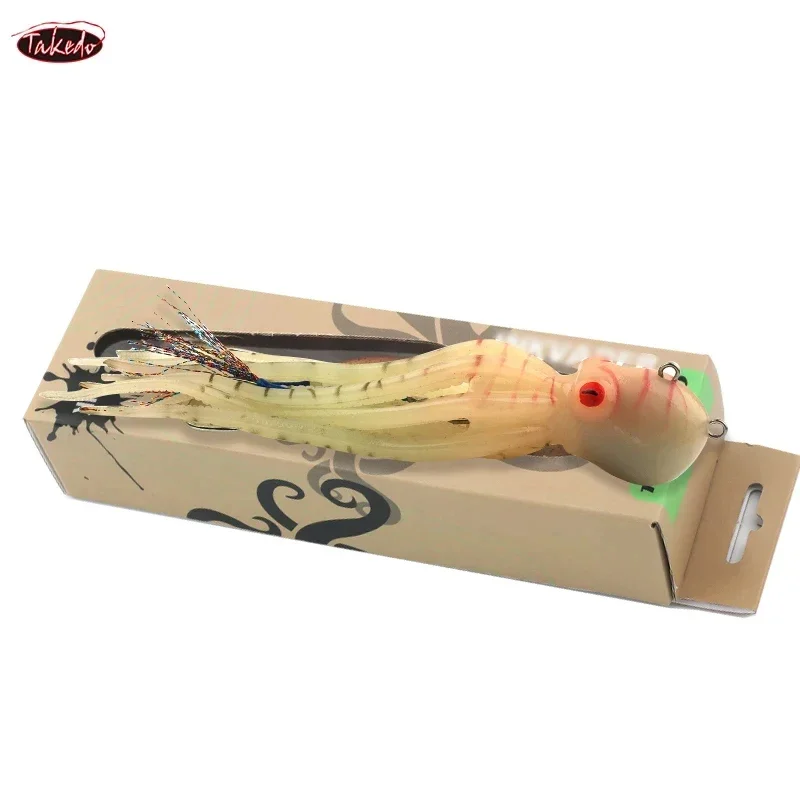 TAKEDO MY14 180G 200G 250G 300G Sea Fishing Octopus Bait With Double Hook Soft Bait Troulling Lure Boat Fishing For Rockfish