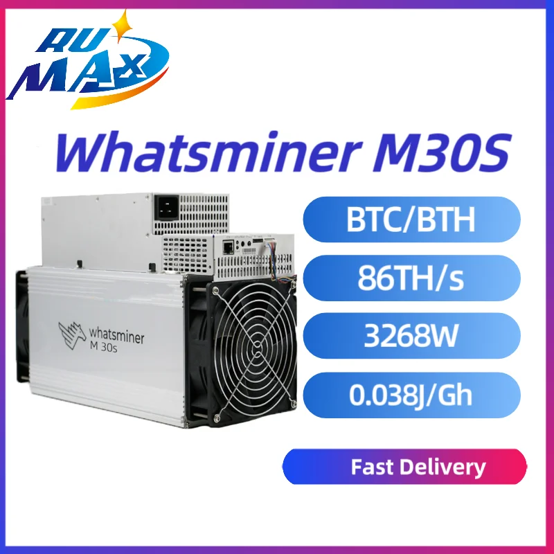 

New Bitcoin Miner MicroBT Whatsminer M30S 40W BTC Mining Machine SHA256 Algorithm New Asic BTC Miner With PSU M30S+