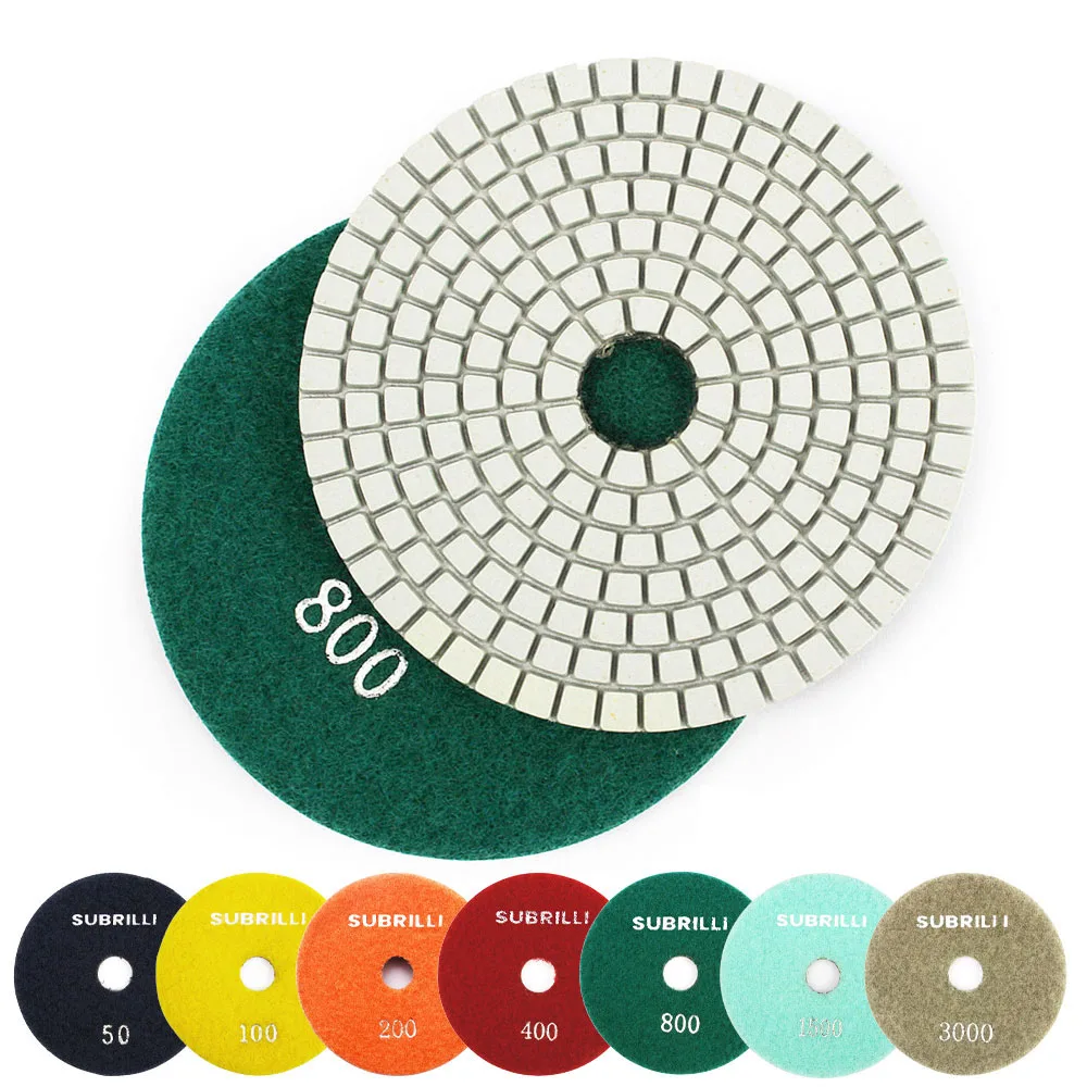 Almofada de Polimento de Diamante para Mármore de Granito Flexível Peça 100 mm Pedra Concreto Polonês Disco Molhado Polimento Moagem Roda 4