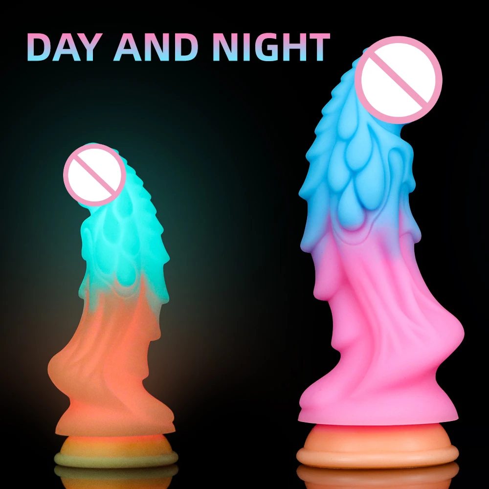 Silicone Luminous Monster Butt Plug para homens e mulheres, Ânus Masturbador, Dilatadores de ventosa, Brinquedos Sexuais Adultos