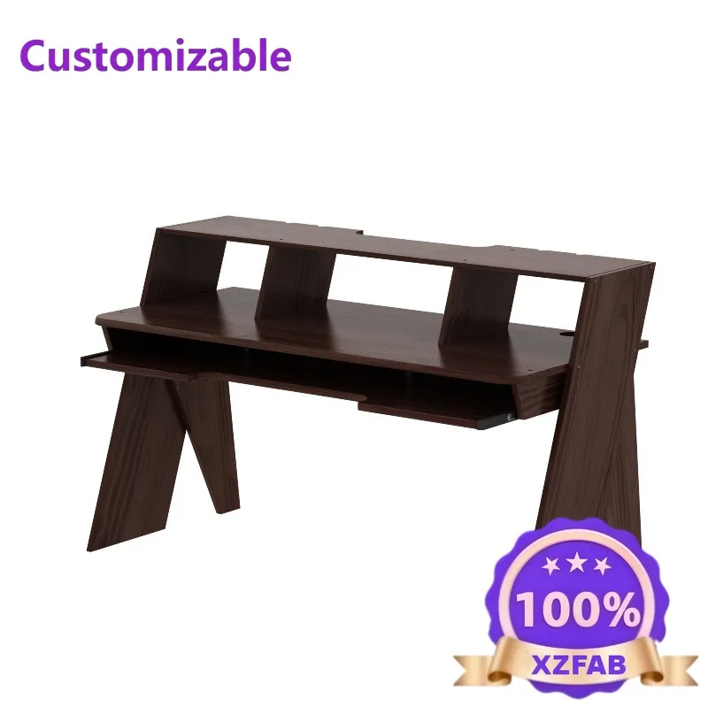 Factory Direct 2026 Solid Wood Music Production Desk Recording Studio Music Table Music Production MIDI Keyboard Desk Electric
