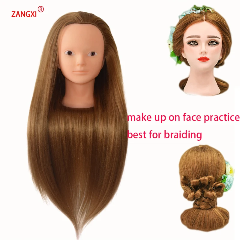 ไม่มีแต่งหน้าหญิงหัว Mannequins สําหรับ Hairdressing วิกผมหัวฝึก Braid ทรงผม Manikin HEAD Dummy ฟรี CLAMP