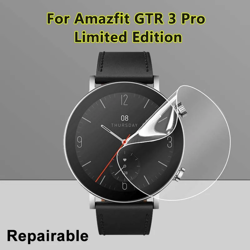 Ultra Clear Slim Screen Protector For Amazfit GTR 3 Pro Limited Edition Soft TPU Repairable Hydrogel Film -Not Tempered Glass