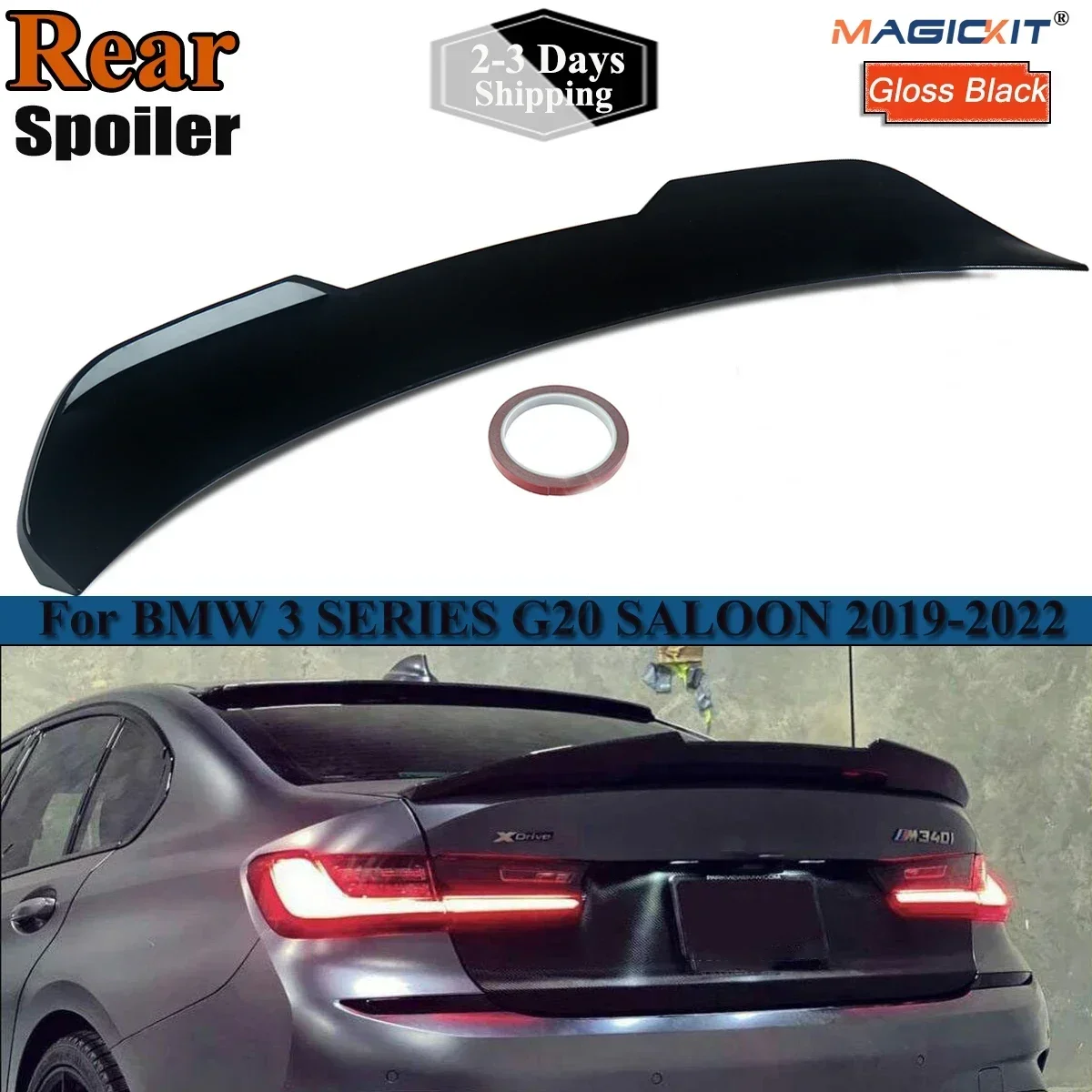 

Car Rear Trunk Boot Lip Spoiler Wing For BMW G20 G28 330i M340i 3-Series 2019 - 2022 PSM Style Body Kit Accessories