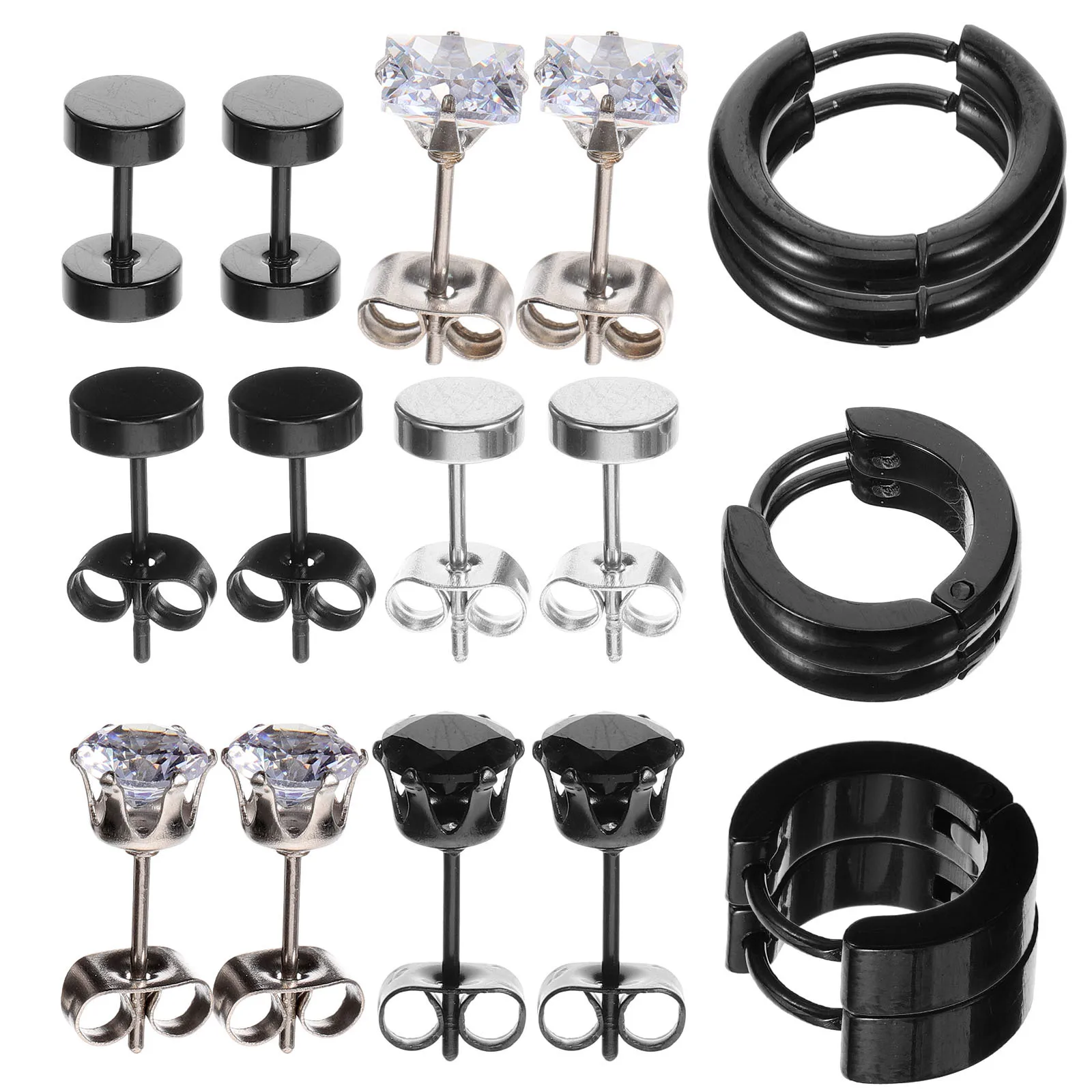 Zestaw kolczyków minimalistyczne kolczyki koła uniwersalne dopasowanie do różnych stylizacji bezpieczne w noszeniu modna biżuteria