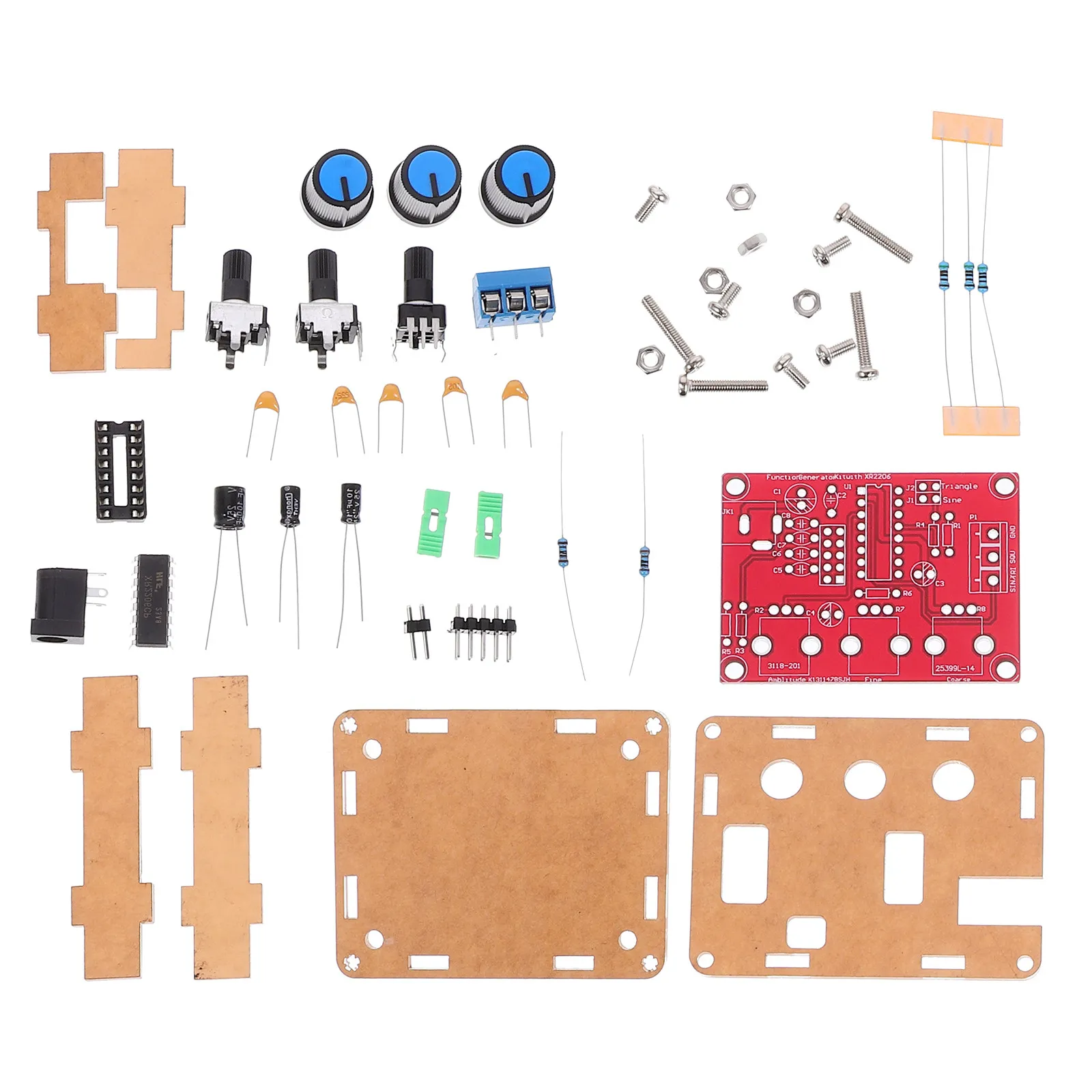 1Set High Precision Function Generator DIY Kit with Protective Case Sine Triangle for Electronics Experiment