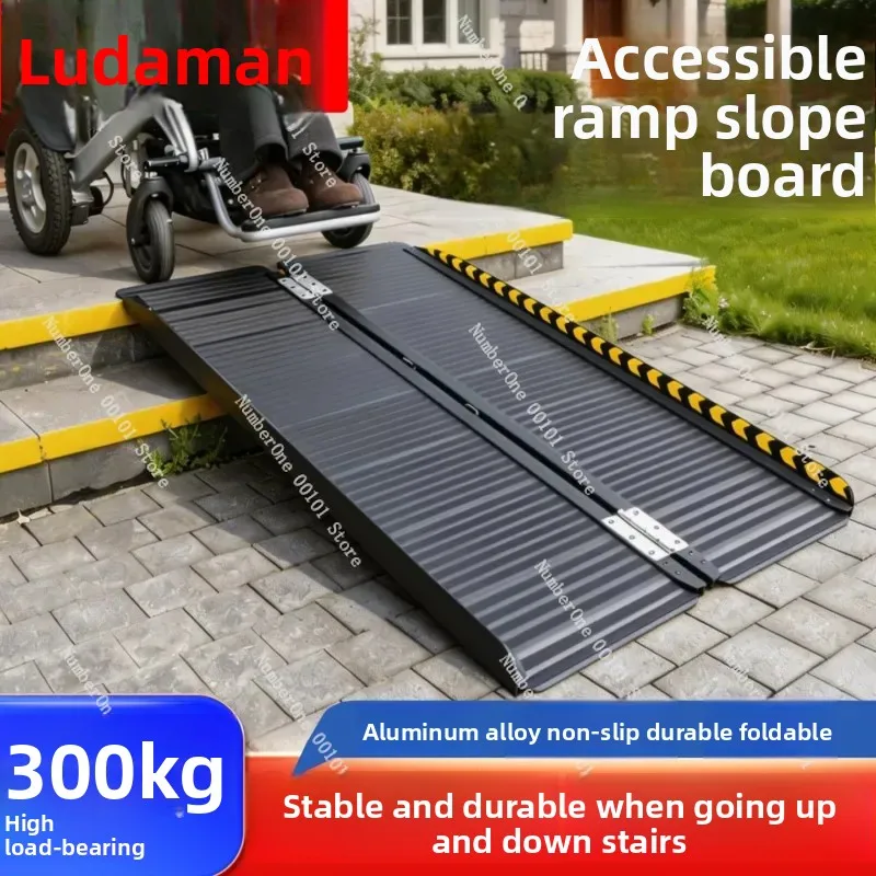 Wheelchair Steps Ramp Board Barrier Free Aluminum Portable for Stairs