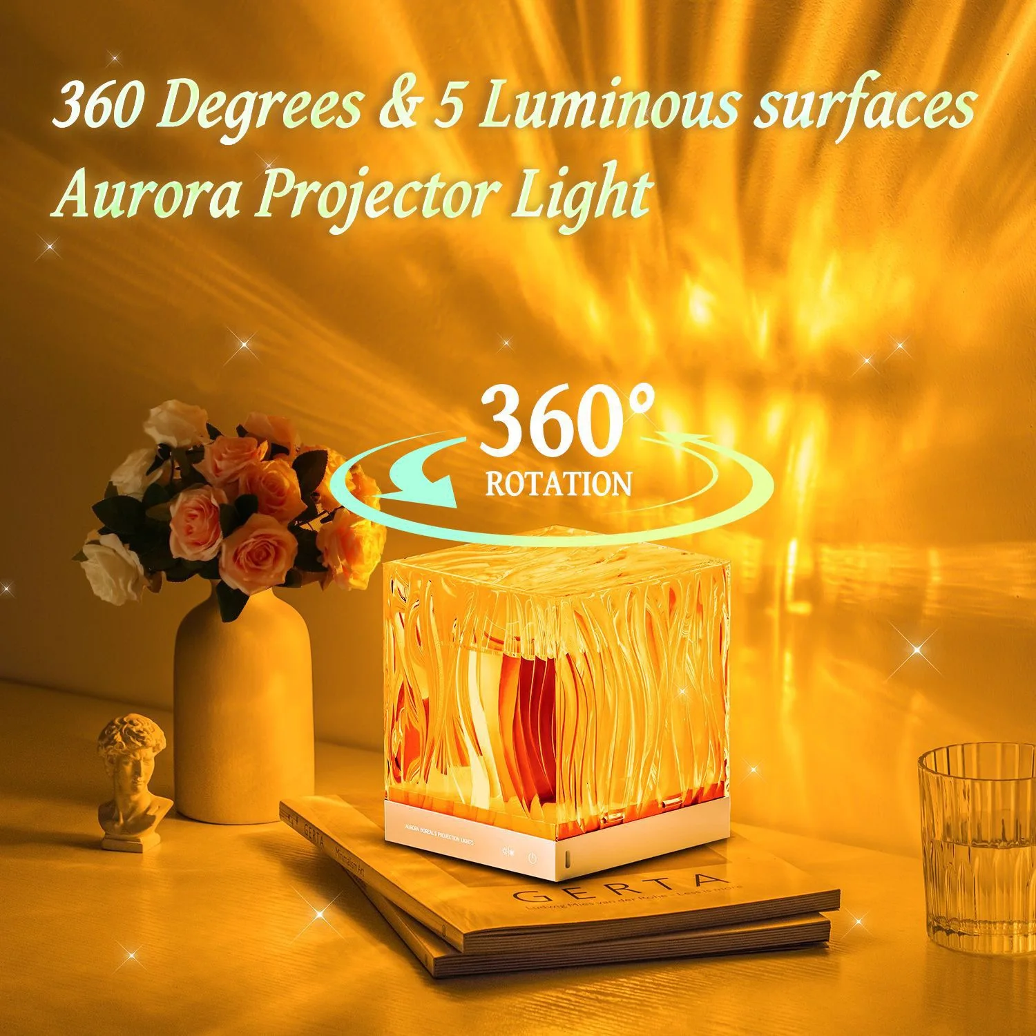 Home Decor 18 Colors Lighting Aurora Projector Mood Lighting Wall Ceiling Projector Lamp Rotating Northern Lights for Bedroom