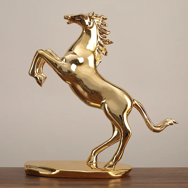 High-End Luxury Desktop Decor Horse Success Craft Figurine for Office Study Housewarming Business Opening Gift