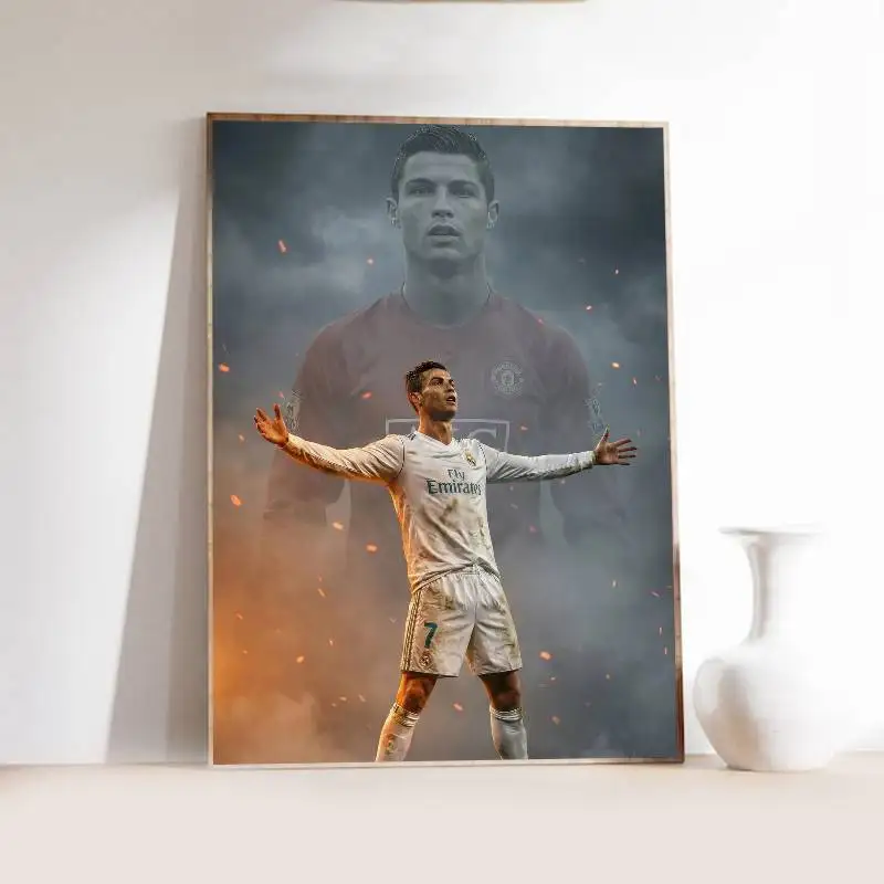 C-Cristiano R-Ronaldo Poster, selbstklebender Kunst-Aufkleber aus wasserfestem Papier, Wanddekoration für Kaffeehaus, Bar, Zimmer – Detail 8