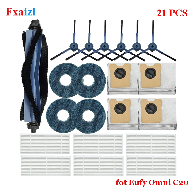 Voor Eufy Omni C20 Robotstofzuiger Onderdeel Hoofdborstel Zijborstel Hepa Filter Mop Doek Stofzak Accessoires Vervanging