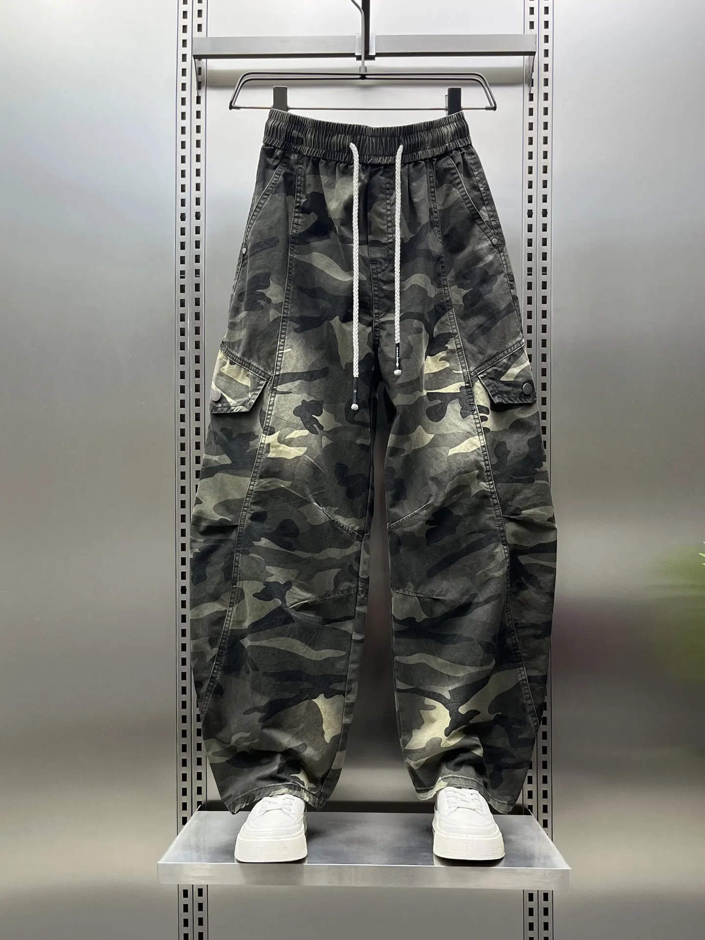 

American Style Loose Straight Leg Camouflage Wide Leg Pants Men's Trendy Vintage Casual Knife Pants Spring 2026
