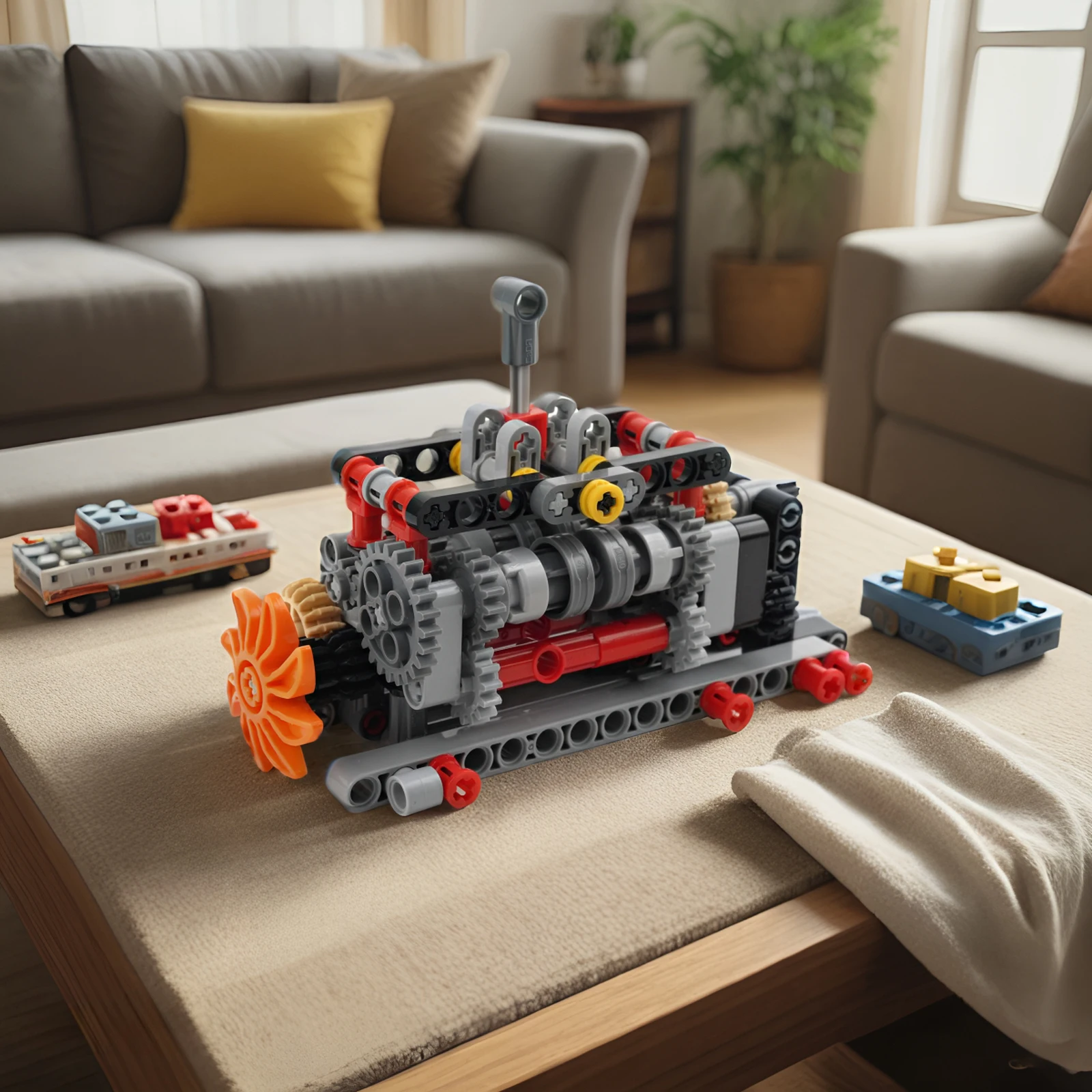 6-Speed Gearbox Model Kit -MOC Technical Building Blocks for DIY Bricks Cars -Compatible Transmission Engineering Toy with Gears
