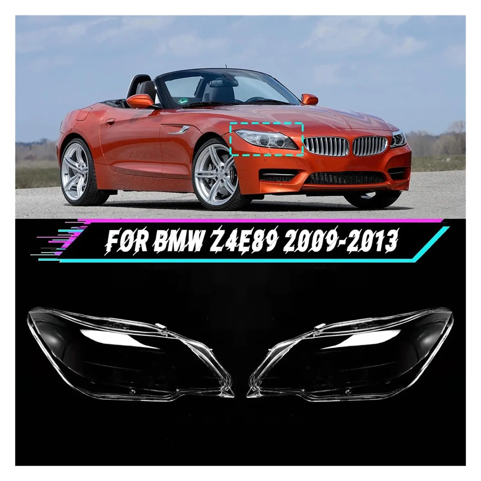 

Headlight Covers Shell Car Headlight Lens Cover Auto Headlamp Shell For BMW Z4 E89 2009-201 Transparent Lampshades,