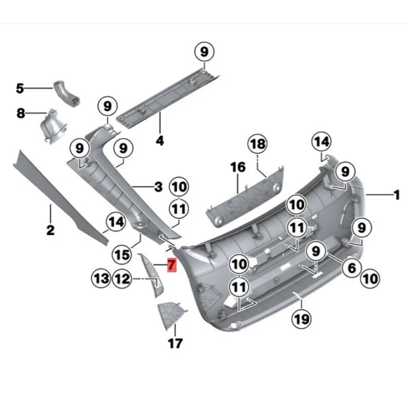 

Durable-Rear Tail Light Gutter Cover Panel For BMW 3 Series F34 GT LCI 2013-2024 Baffle Drainage Channel