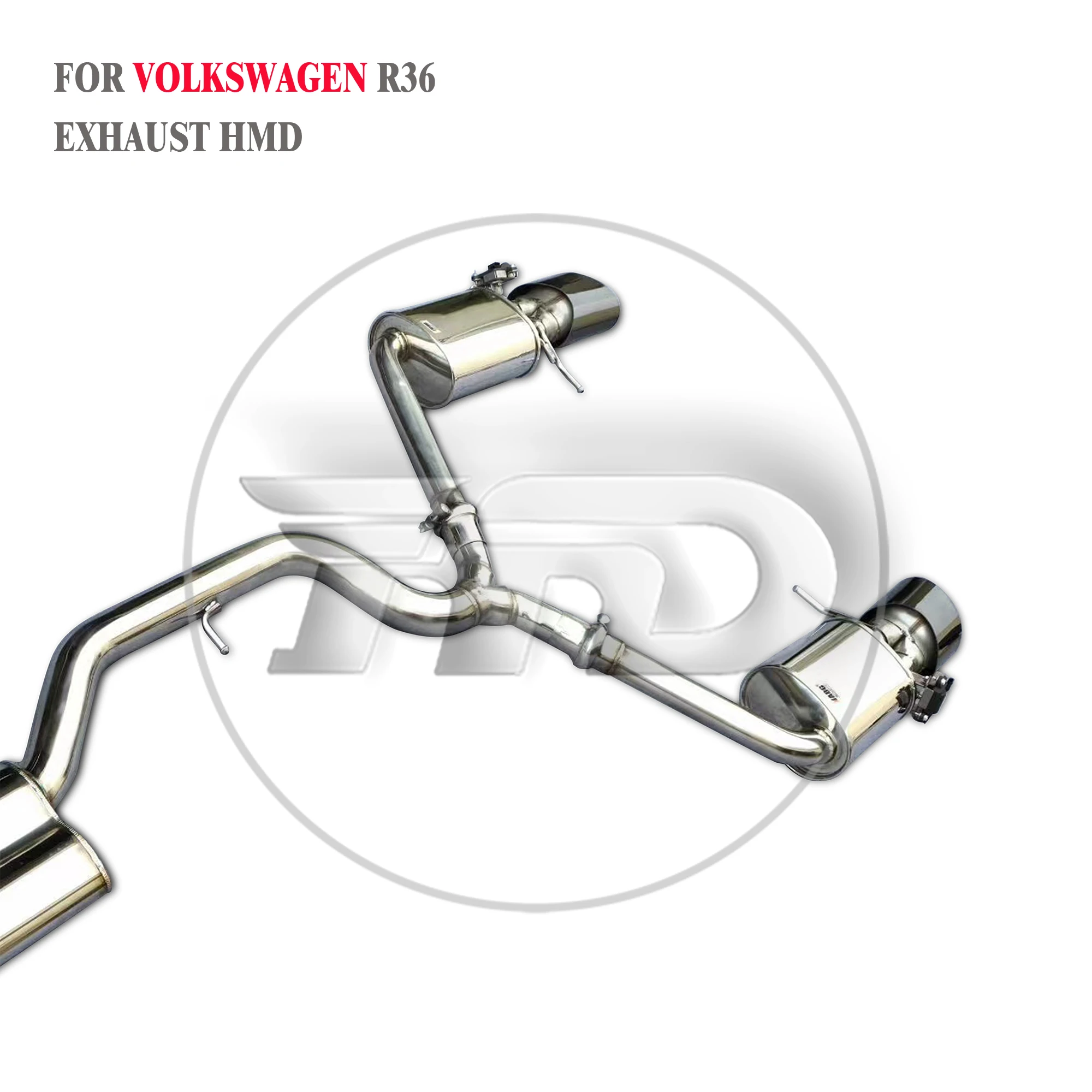 

HMD Stainless steel Exhaust System High Flow Performance Catback for VW R36 Muffler With Valve Tips car