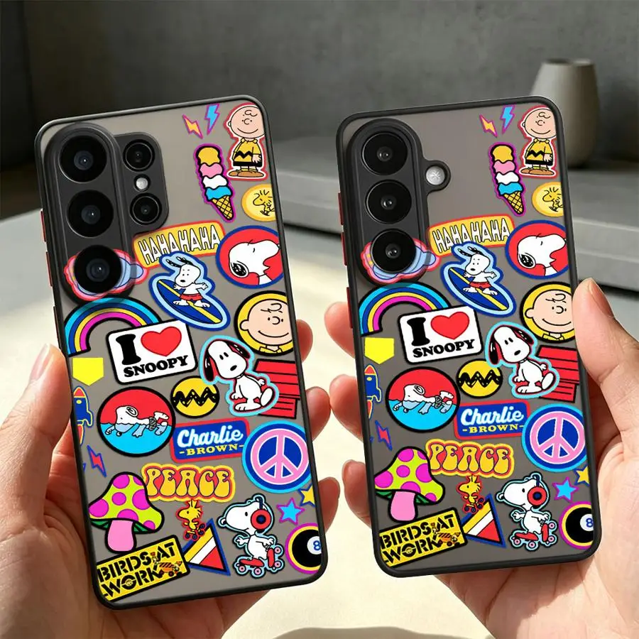 S-noopys Badge Phone Cover Case for Samsung Galaxy S26 Ultra S23 FE Note 20 Ultra 10 S24 Plus S25 FE S21 S20 S22 S26